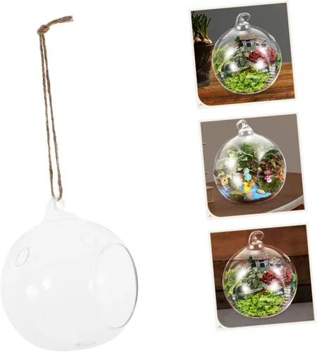 Vista 3 de 2 piezas de botella ecológica soporte para plantas de aire colgante globo terrario planta colgante terrario globo colgante terrario planta de aire