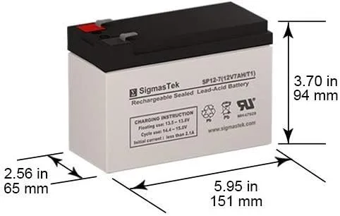 Vista 2 de GE Security Caddx/NetworX NX-4 (12v 7ah) Batería de alarma (reemplazo)
