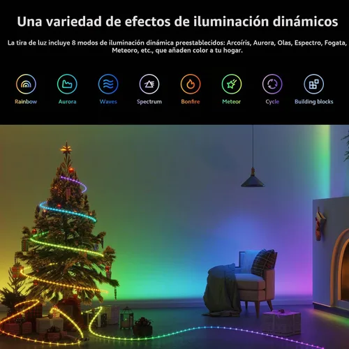 Vista 4 de Xiaomi Tira de luz inteligente (6.6 pies), compatible con Alexa, Google Assistant, aplicación Apple Homekit Home, compatible con WiFi