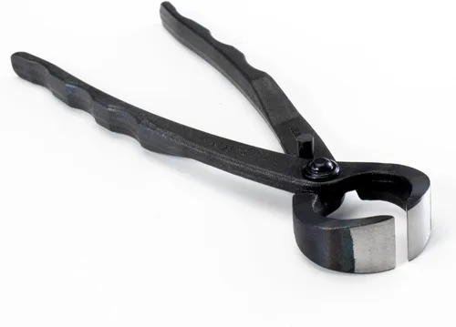 Vista 5 de Wazakura Cortador de raíz de bonsái forjado a mano fabricado en Japón, 6.7 pulgadas (6.693 in), cortador de árbol bonsái de acero al carbono negro