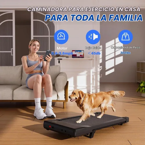 Vista 5 de Almohadilla para caminar con 6% de inclinación, 300 libras de capacidad para debajo del escritorio para oficina en casa, mini caminadora portátil