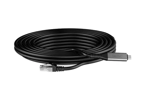 Vista 8 de DIGITUS USB to Ethernet Cable - Type-C to RJ45 - USB-C 3.2 Gen1 - 1Gbps - 2m - LSZH - CAT 6A S/FTP - AWG 26 - Plug & Play - Black