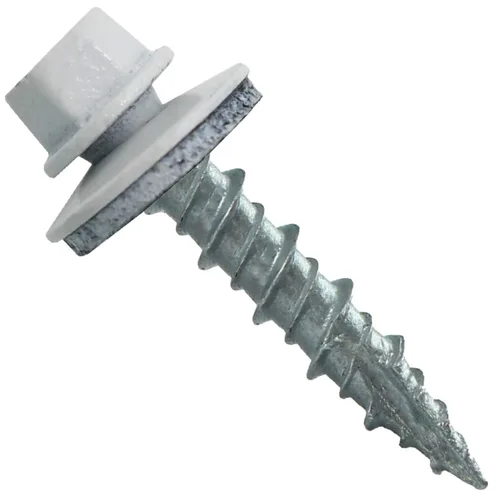 Vista 314 de Tornillos para techos de metal gris ABC 10 x 1 - Cabezal hexagonal - Arandela EPDM - Arandela de arranque automático/roscado - 1 bolsa - 250