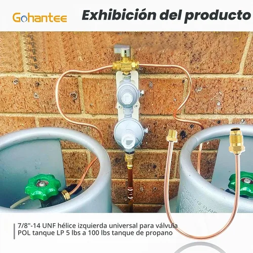 Vista 5 de Regulador de propano Coleta de cobre POL x 1/4' NPT rosca de tubo macho