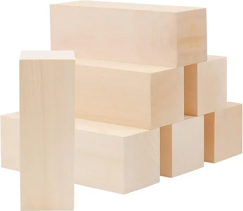 Vista 11 de JOIKIT Paquete de 4 bloques de tallado de madera de tilo de 6 x 3 x 3 pulgadas, bloques de madera suave sin terminar, bloques de tala seca al horno