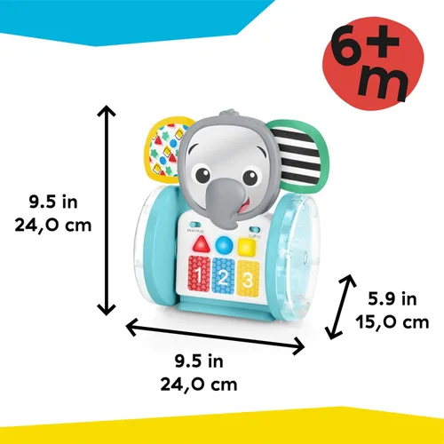 Vista 9 de Juguete de bebé para gatear Baby Einstein Chase & Tap Earl, con espejo y música, para bebés de 6 meses en adelante (Paquete de 4)