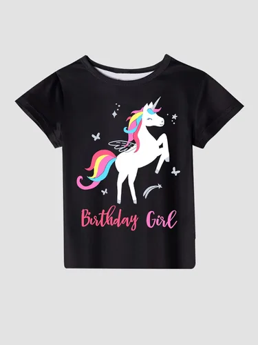 Vista 4 de Doctor Unicorn Conjunto de cumpleaños para niñas, vestido con falda de tutú, camiseta de unicornio, diadema y banda de satén