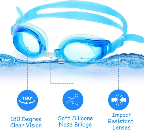 Vista 6 de Gejoy 12 pares de gafas de natación para niños sin fugas, gafas de natación de visión amplia para jóvenes y adolescentes de 6 a 14 años