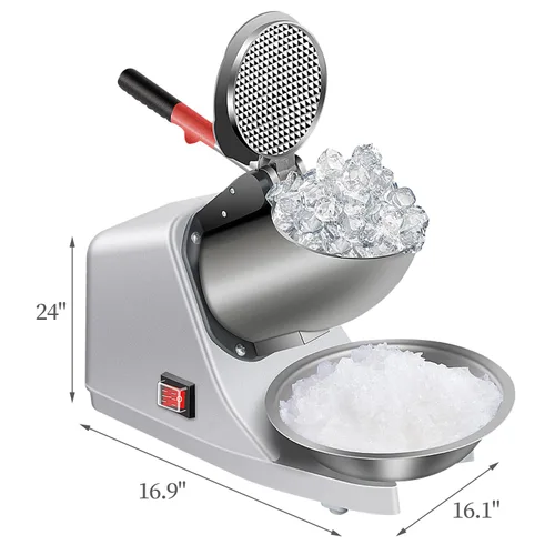 Vista 3 de Máquina eléctrica de hielo afeitado 380W - 1500r/min Trituradora de hielo de tres cuchillas de acero inoxidable Máquina de cono de nieve Máquina
