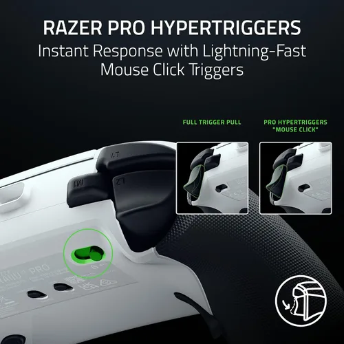 Vista 6 de Razer Raiju V3 Pro Wireless Controller: Officially licensed for PlayStation, PS5, PC - Lag-free Esports Grade Performance - 6 Remappable Buttons