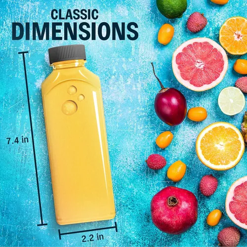 Vista 5 de Takeout Depot - Paquete de 100 botellas de plástico de 16 onzas con tapas - Perfecto para tu agua, jugo o batido - Botellas de plástico PET