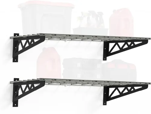 Vista 7 de Estante de pared SafeRacks, para garaje, 2 unidades, 45.72 x 121.92 cm, con ganchos para bicicleta