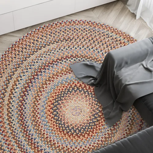 Vista 20 de Rhody Rug Country Jewel CJ35 - Alfombra trenzada ovalada de bronce de 2 x 3 pies, decoración del hogar, alfombra de piso o alfombra de dormitorio