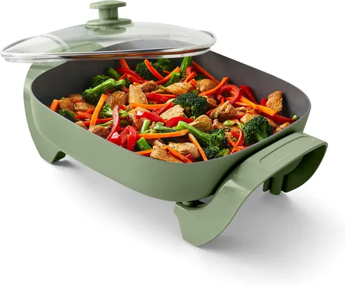 Vista 12 de GreenLife - Sartén eléctrica antiadherente de 12 pulgadas con tapa de Turquesa