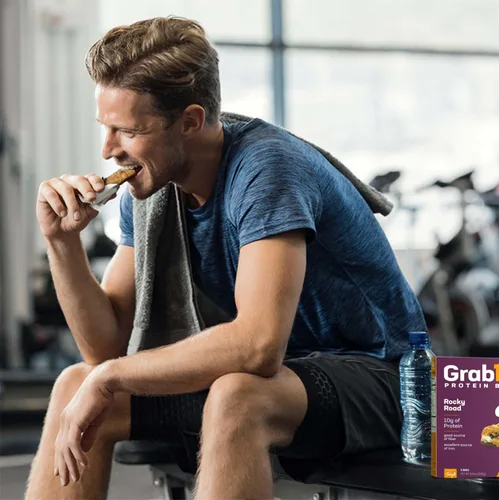Vista 6 de Grab1 Rocky Road Barras de proteínas 0.35 oz de proteína (paquete de 2 – 10 barras) controla el hambre Certificado Kosher Bajo en calorías