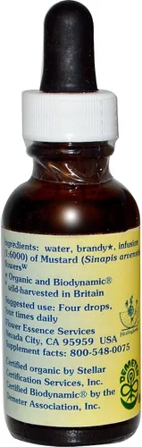 Vista 2 de Flower Essence Services Suplementos herbales con cuentagotas de mostaza, 1 onza
