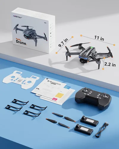 Vista 6 de Dron T29 con cámara para niños, mini drones plegables para principiantes o adultos, cuadricóptero RC HD 1080P, con 2 baterías y estuche