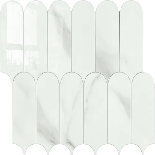 Vista 15 de Black Peel and Stick Backsplash Subway Tile, 12"x12", 6-Sheet Self Adhesive, Faux Ceramic, Glossy, 5.97 SQ.FT, For Kitchen Bathroom