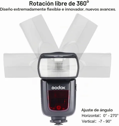 Vista 6 de Godox VING V860IIC TTL - Kit de flash de iones de litio para cámaras Canon