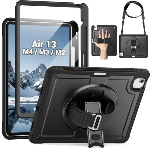 Vista 14 de SEYMAC Funda protectora a prueba de golpes para iPad Air de 11 pulgadas M4, M3, M2 (2026/2025/2024), funda protectora a prueba de golpes