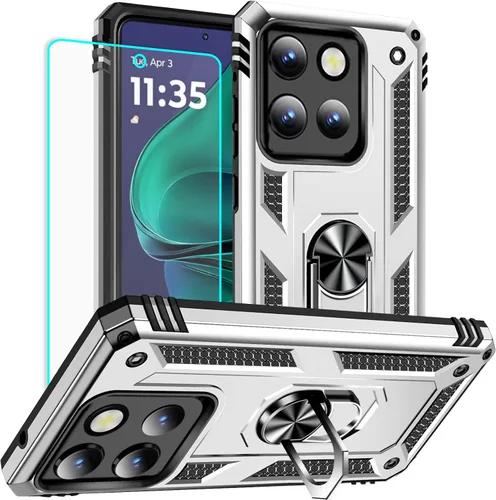 Vista 15 de Yiakeng Funda para Moto G Stylus 5G 2023, Motorola G Stylus 5G 2023 con protector de pantalla HD, fundas protectoras de grado militar con anillo