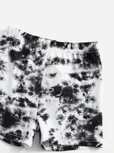 Vista 5 de Floerns Conjunto de camiseta y pantalones cortos de manga corta Tie Dye para niña de 2 piezas