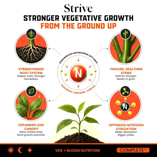 Vista 4 de Strive Fertilizer Part A Package – Nutrientes hidropónicos generales Veg + Bloom – Alimento vegetal de primera calidad para interiores, exteriores