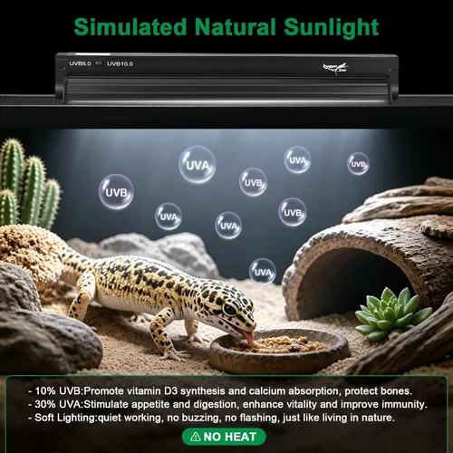 Vista 3 de Kit combinado de lámpara de reptil UVB T5 de 22 pulgadas