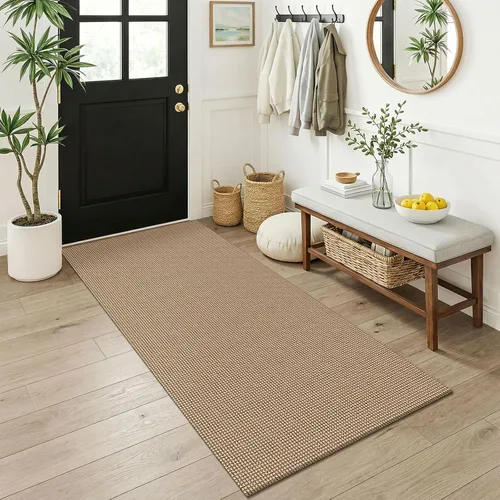 Vista 204 de KOZYFLY - Tapete para puerta de interior, lavable, pequeña, antideslizante, con respaldo de goma, felpudo de algodón para el hogar, color negro