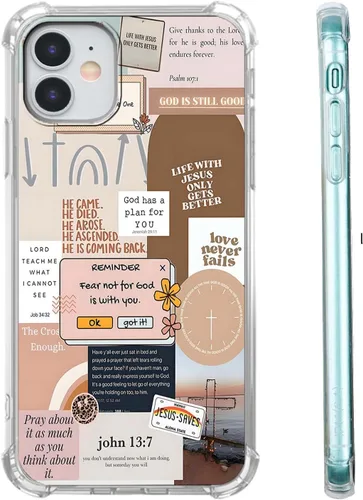 Vista 8 de Funda para Celular con Versículos de la Biblia, Colocación de Citas Cristianas de Jesús, Diseño Collage, Funda Protectora Suave de TPU de Moda
