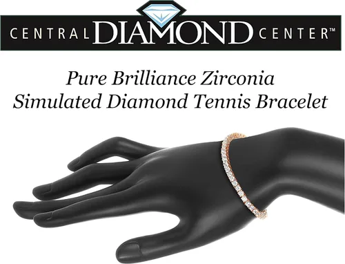 Vista 2 de Nana - Pulsera de tenis de plata de ley Swarovski con circonita cúbica de 17,7 o 8.0in, 0.138in, 0.157in, 0.197in, 0.217in o 0.236in