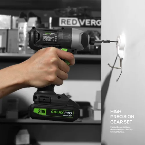 Vista 4 de GALAX PRO Impact Driver - Controlador inalámbrico hexagonal de iones de litio de 20 V de 1/4 pulgadas con luz de trabajo LED, 6 puntas