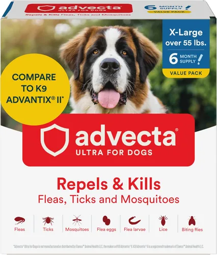 Vista 9 de Advecta Ultra pulgas y garrapatas tópico para perros 21-55 libras