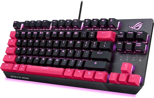 Vista 6 de ASUS ROG Strix Scope TKL - Teclado mecánico para juegos, interruptores rojos Cherry MX, teclas Ctrl 2 veces más anchas para mayor precisión FPS