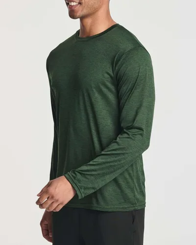 Vista 4 de Real Essentials Paquete de 4 unidades camiseta de manga larga para hombre Dry Fit, disipa la humedad, protección solar FPU 50+ contra rayos