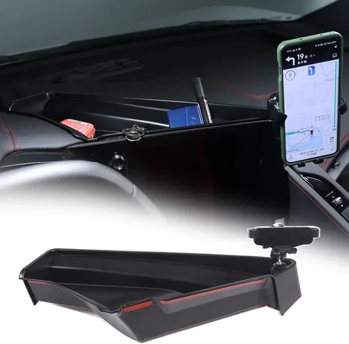 Vista 10 de Sekhyna Caja de almacenamiento trasera compatible con pantalla de navegación Chevrolet Corvette C8 2020-2025, bandeja organizadora para salpicadero