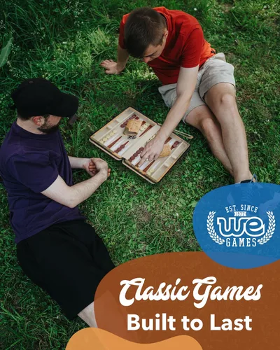 Vista 9 de WE Games Tablero de backgammon con estilo de mapa magnético y correa de transporte, juegos de mesa para adultos, juegos de viaje