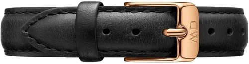 Vista 5 de Daniel Wellington Reloj pequeño Sheffield, correa de cuero negro italiano