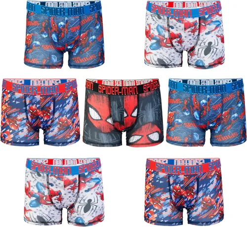 Vista 7 de Spiderman Ropa interior exclusiva de superhéroes para niños pequeños con Iron Man, Hulk y más 2/3t & 4t Paquete de 7 calzoncillos Spidey Multi-Hero