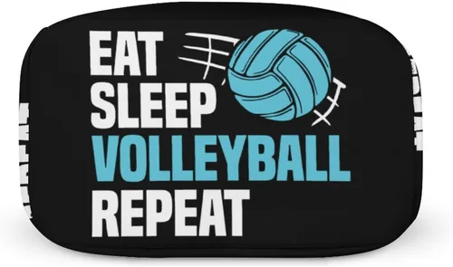 Vista 5 de Eat Sleep - Lonchera de voleibol y repetición para mujeres y hombres, bolsa de almuerzo aislada, reutilizable, bolsa de almuerzo