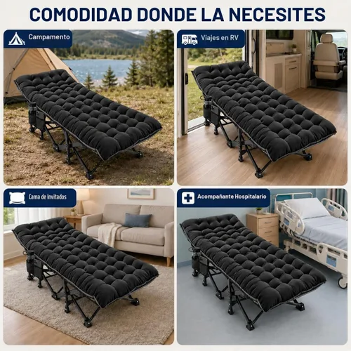 Vista 8 de ABORON - Catre de campamento XXL de 32 pulgadas para adultos, catre de dormir extra ancho de gran
