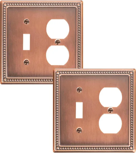 Vista 70 de Paquete de 2 cubiertas de placa de interruptor de luz de doble palanca, cubiertas decorativas de placa de doble interruptor Pearls, placa de pared