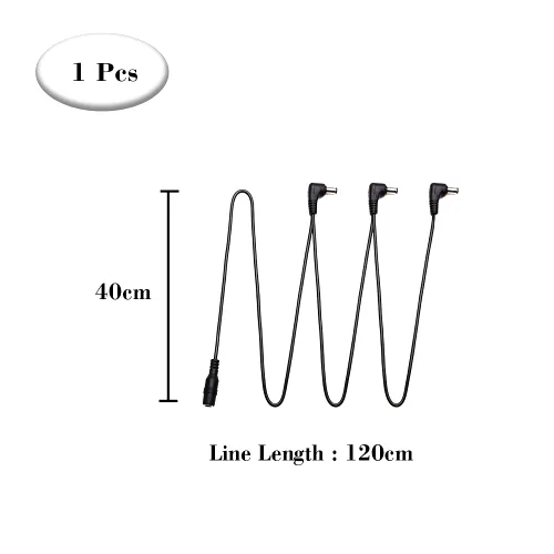 Vista 2 de 3 maneras Daisy Chain Power Guitar Pedal Board adaptador de fuente de alimentación Daisy Chain Cable para pedales de efectos de guitarra
