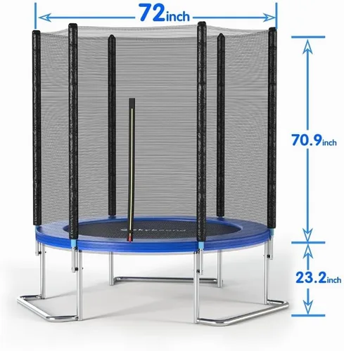 Vista 8 de SkyBound 10ft 12ft 14ft 15ft 16ft Large Trampoline Outdoor Backyard ASTM Approved Trampolines for Kids & Adults
