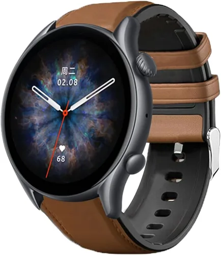 Vista 7 de Lamshaw Correa compatible con Amazfit GTR 3 Pro, correa de repuesto de silicona de cuero transpirable compatible con Amazfit GTR 2 / GTR 3 / GTR 3
