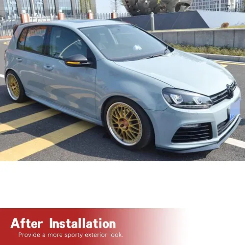 Vista 2 de Tapas de espejo de fibra de carbono real para VW Golf 6 MK6 GTI R20 2009-2013 Cubiertas de repuesto directo para espejo retrovisor, actualización