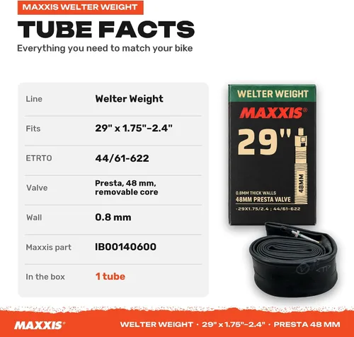 Vista 5 de Maxxis Welter - Tubo de bicicleta MTB, peso 29 x 1.75-2.4 pulgadas