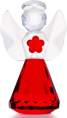 Vista 9 de YWHL Figura decorativa de ángel de cristal azul, estatua de guardián de cristal, regalo bonito de adorno de ángel para mujer