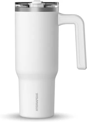Vista 15 de Hydrapeak Voyager Vaso de 40 oz con Asa y Tapa con Pajita Botella de Agua Reutilizable de Acero Inoxidable Taza de Viaje Compatible con Portavasos