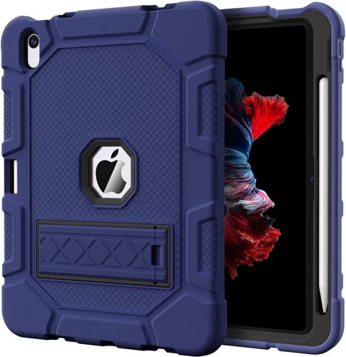 Vista 12 de Azzsy Funda para iPad 10.ª generación de 10.9 pulgadas, 2022, soporte integrado para lápiz Apple, funda protectora resistente a prueba de golpes